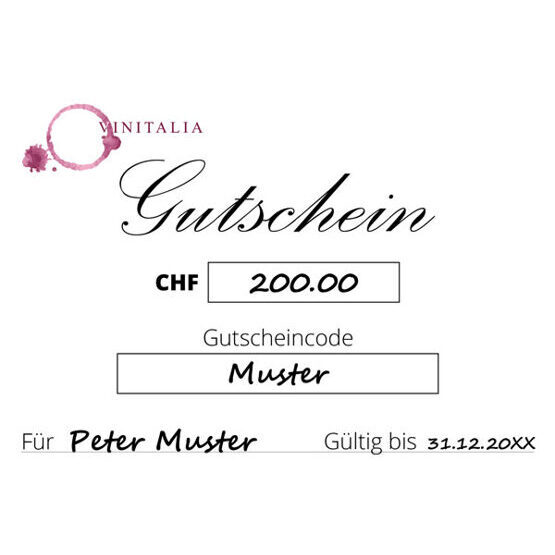 Geschenkgutschein - CHF 200.00